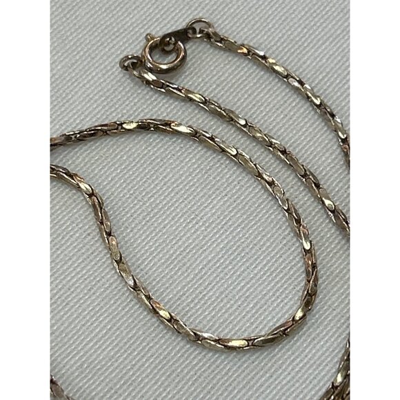 Vintage Silver Tone Twisted Chain Necklace Spring Ring Clasp - Picture 6 of 6